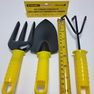 KIT 3 PEÇAS CONJUNTO FERRAMENTAS JARDINAGEM  BOMVINK