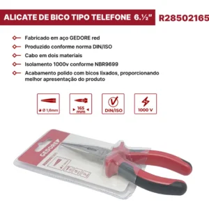 ALICATE BICO RETO 6.1/2" TELEF GED RED